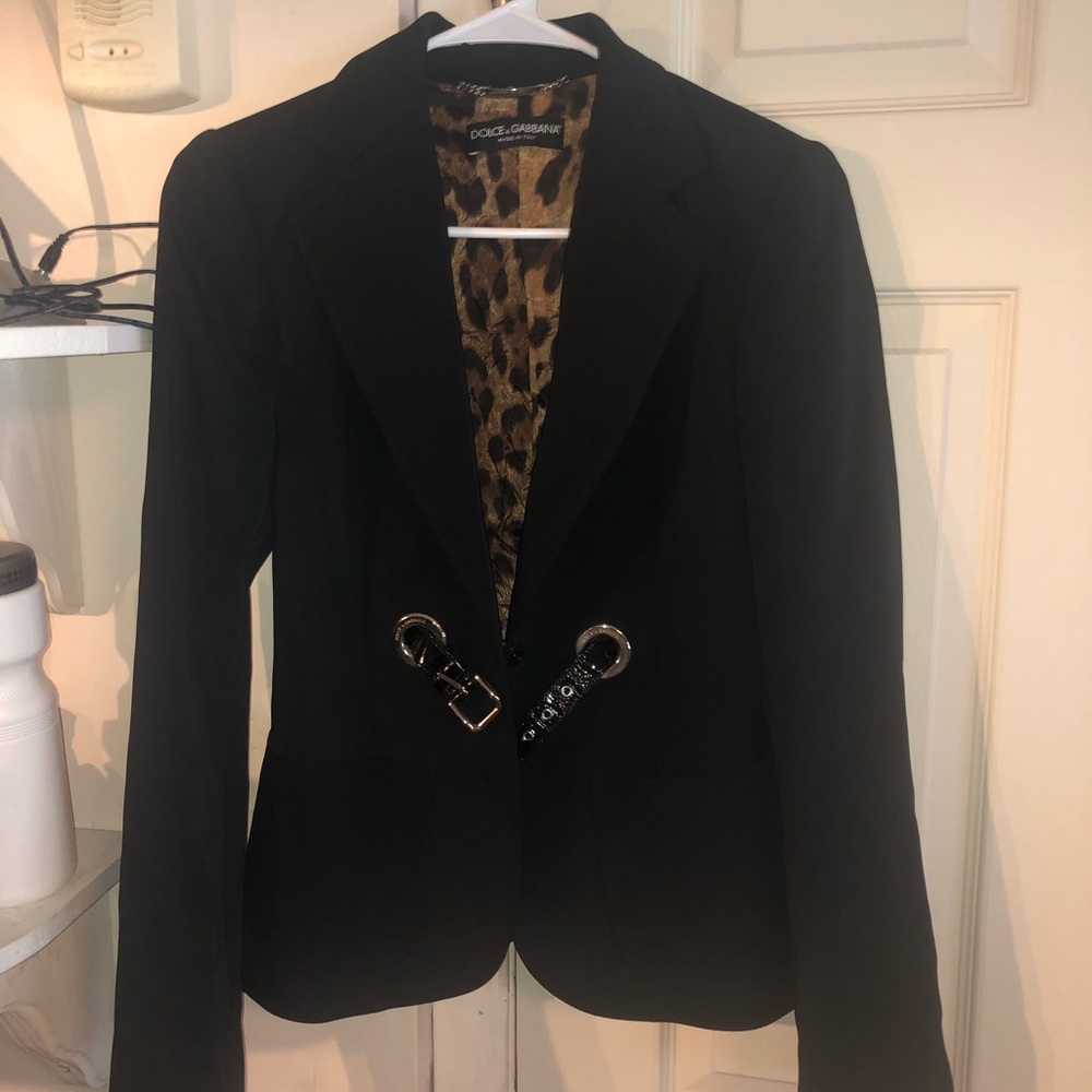 Black Dolce & Gabbana Blazer w/ Cheetah Lining